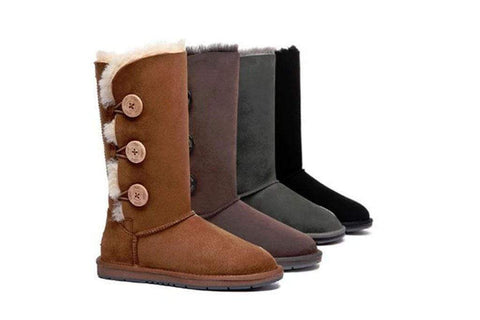 Australian Shepherd® UGG Boots Australia Premium Double Face Sheepskin Tall Triple button Water Resistant