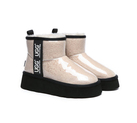 UGG Boots - UGG Boots Clear Waterproof And Shearling Women Coated Classic Platform