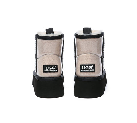 UGG Boots - UGG Boots Clear Waterproof And Shearling Women Coated Classic Platform