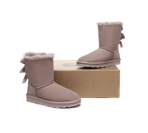 UGG Boots - Urban UGG Boots Double Faced Sheepskin Short Back Bow