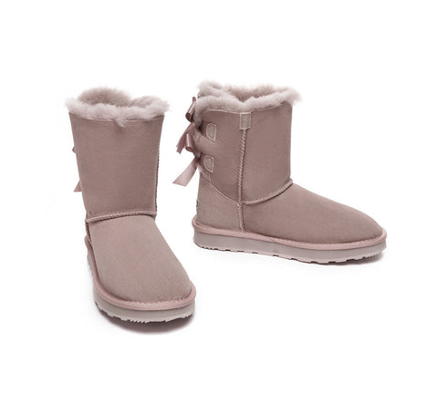 UGG Boots - Urban UGG Boots Double Faced Sheepskin Short Back Bow