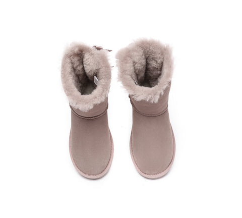 UGG Boots - Urban UGG Boots Double Faced Sheepskin Short Back Bow