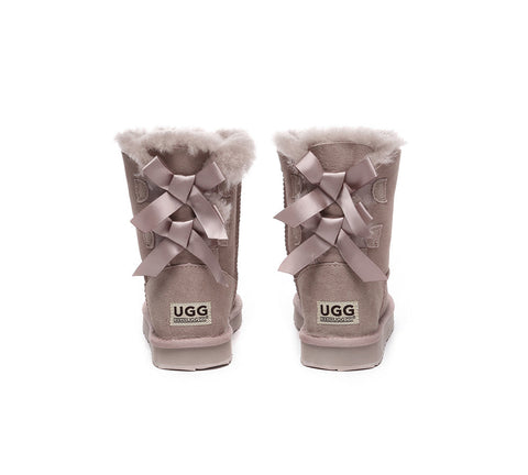 UGG Boots - Urban UGG Boots Double Faced Sheepskin Short Back Bow