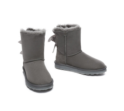 UGG Boots - Urban UGG Boots Double Faced Sheepskin Short Back Bow