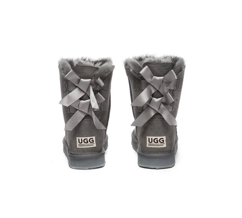 UGG Boots - Urban UGG Boots Double Faced Sheepskin Short Back Bow