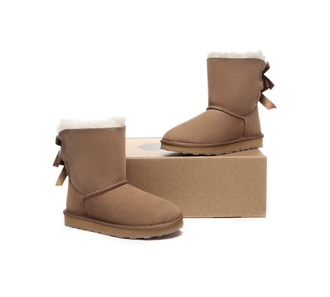UGG Boots - Urban UGG Boots Double Faced Sheepskin Short Back Bow