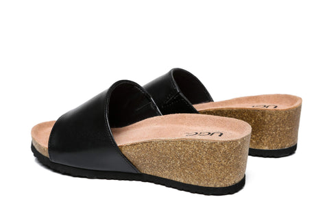 UGG Boots - Women Sandals Megan Platform Leather Wedge Slides