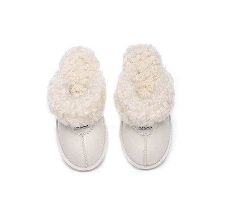 UGG Slippers - AS UGG Slipper Double Faced Sheepskin Waffle Curly