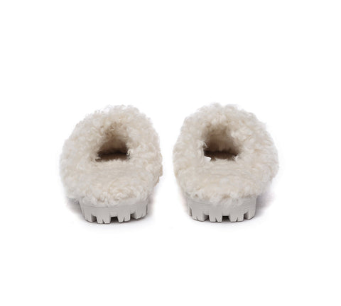 UGG Slippers - AS UGG Slipper Double Faced Sheepskin Waffle Curly