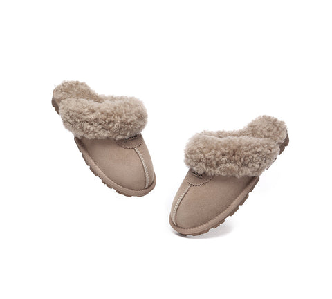 UGG Slippers - AS UGG Slipper Double Faced Sheepskin Waffle Curly