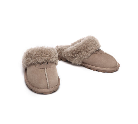 UGG Slippers - AS UGG Slipper Double Faced Sheepskin Waffle Curly