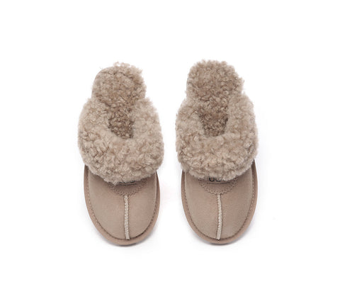 UGG Slippers - AS UGG Slipper Double Faced Sheepskin Waffle Curly