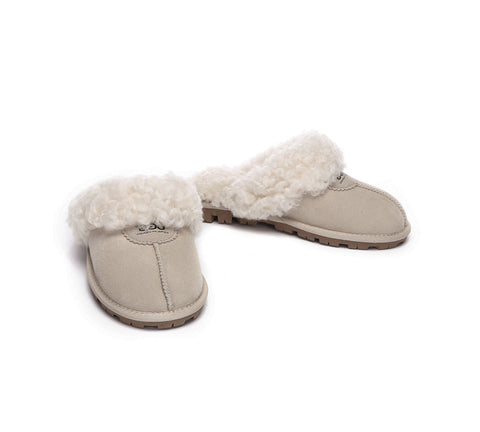 UGG Slippers - AS UGG Slipper Double Faced Sheepskin Waffle Curly