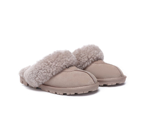 UGG Slippers - AS UGG Slipper Double Faced Sheepskin Waffle Curly