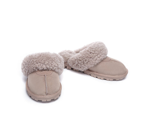 UGG Slippers - AS UGG Slipper Double Faced Sheepskin Waffle Curly