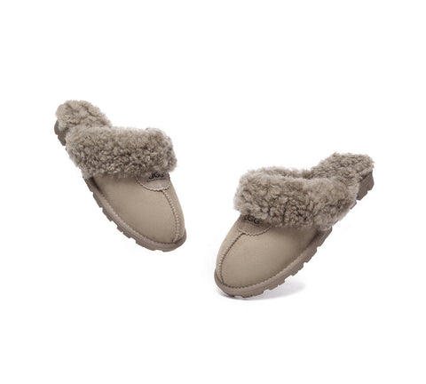 UGG Slippers - AS UGG Slipper Double Faced Sheepskin Waffle Curly