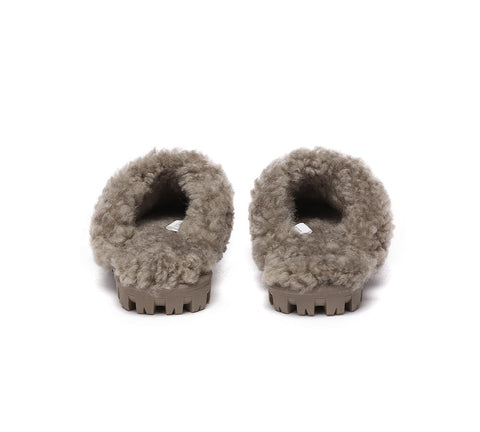 UGG Slippers - AS UGG Slipper Double Faced Sheepskin Waffle Curly