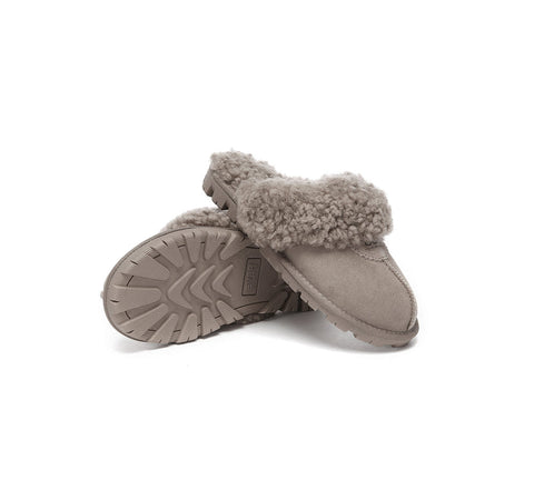 UGG Slippers - AS UGG Slipper Double Faced Sheepskin Waffle Curly