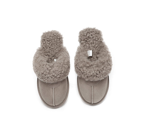 UGG Slippers - AS UGG Slipper Double Faced Sheepskin Waffle Curly