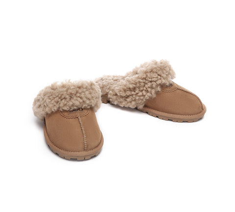 UGG Slippers - AS UGG Slipper Double Faced Sheepskin Waffle Curly