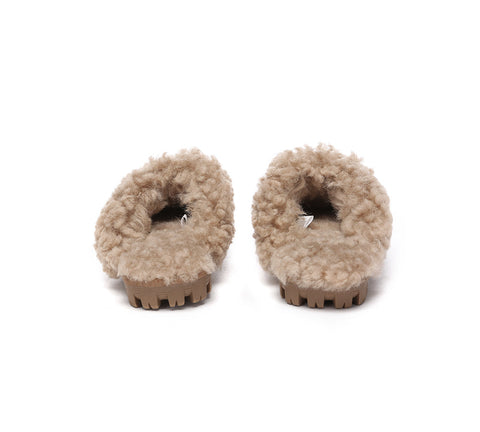 UGG Slippers - AS UGG Slipper Double Faced Sheepskin Waffle Curly