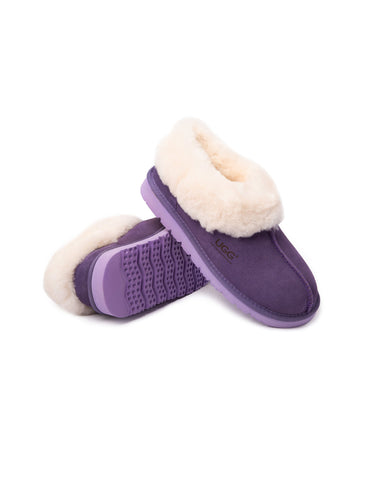 UGG Slippers - AS UGG Slippers Homey Unisex Sheepskin Purple Slippers